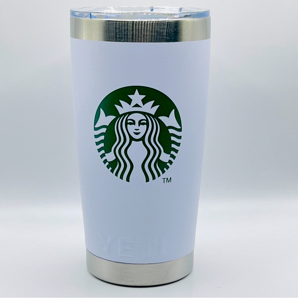 Yeti Tumbler 20 oz White with Starbucks logo
